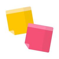 Vector cartoon yellow and pink paper stickers.