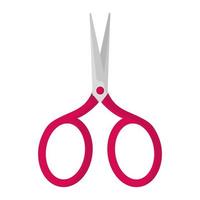 Vector cartoon pink open sewing scissors.