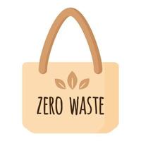 Vector cartoon empty textile bag with eco quot for healthy organic food.