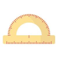 Vector cartoon yellow protractor ruler.