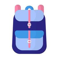 Vector cartoon blue school bag or backpack