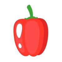 Vector cartoon fresh red bell pepper vegetable.