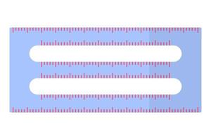 Vector cartoon blue large scale rectangular ruler.