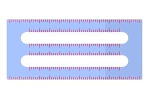 Vector cartoon blue large scale rectangular ruler.