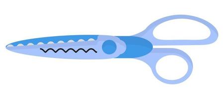 Vector cartoon light blue decorative edge scissors.