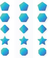 Shadows. Pentagon  hexagon Rounded Rectangle Star Shape Shadows in 3 different styles for UI and UX. Call to Action Buttons and CTA with bright blue gradients. vector