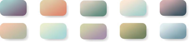 Neutral Vintage Set of colorful trendy gradient template. Collection palette of color metallic gradient illustrations for backgrounds and textures. Trendy colors rectangular palettes of new season vector