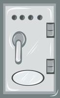 Safe locker and vault. Closed strongboxes isolated. Steel banking safes and vaults isolated vector illustration.