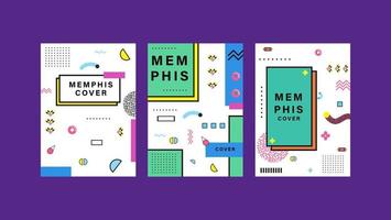 memphis design cover tamplate megazine vector