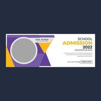 School admission social media cover design vector