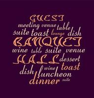 Banquet hall word collage vector
