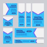 Digital learning portal web banner design template vector