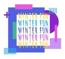 Winter fun repeat word message vector