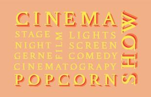 Cinema show word collage vector