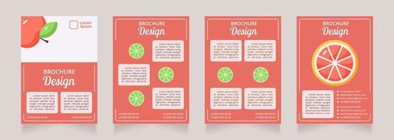 Diseño de folleto en blanco de dieta y nutrición vegetariana. vector