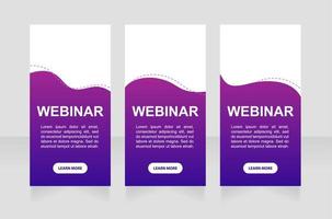 Educational webinar web banner design template vector