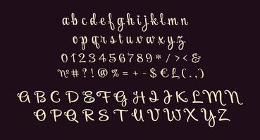 Dark script alphabet set vector