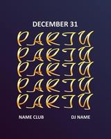 Party gold repeat word message vector