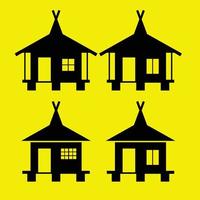 traditional house silhouette vector