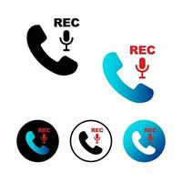 Abstract Call Record Icon Illustration vector