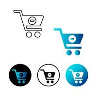 Abstract Cart Minus Icon Illustration vector