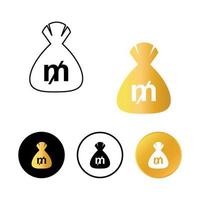 Abstract Mill Money Bag Icon vector