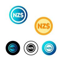 Abstract New Zealand Dollar Currency Icon Illustration vector