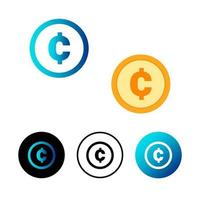 Abstract Cent Coin Icon Illustration vector