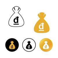 Abstract Dong Money Bag Icon vector