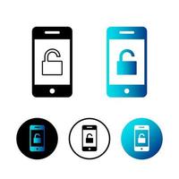 Abstract Mobile Unlock Icon Illustration vector