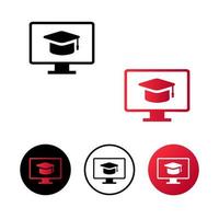 Abstract Online Learning Icon Illustration vector
