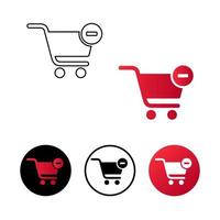 Abstract Delete Cart Item Icon vector