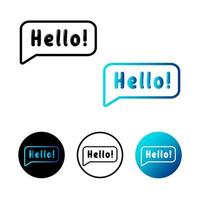 Abstract Hello Message Icon Illustration vector