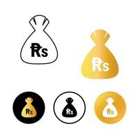 Abstract Pakistan Rupee Money Bag Icon vector