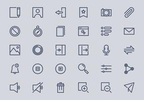 User Interface Icons In Outline Style vector