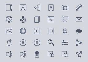 iconos de interfaz de usuario en estilo de contorno vector