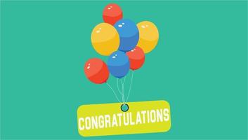 Congratulations Stock Vector with Balloons Illustration clipart