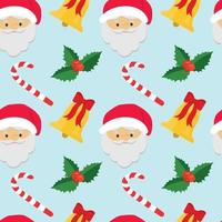 Seamless Christmas background with themed objects for the holiday vector