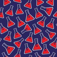 Lab Chemical Glass Bottle Seamless Background Pattern vector