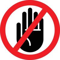 Stop Hand, Palm Sign Icon, Symbol. vector