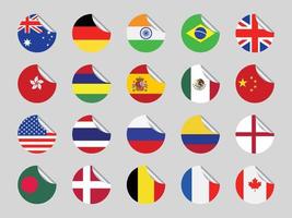 Country Flag Peeling Stickers vector