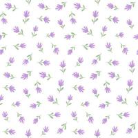 Awesome Cute Beauty Purple Flower Vector Seamless Pattern Design