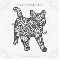 Cat Mandala line art style. Boho Cats SVG. Vector EPS 10