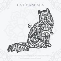 Cat Mandala line art style. Boho Cats SVG. Vector EPS 10