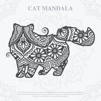 Cat Mandala line art style. Boho Cats SVG. Vector EPS 10