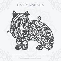 Cat Mandala line art style. Boho Cats SVG. Vector EPS 10