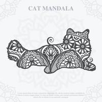 estilo de arte de línea de mandala de gato. svg de gatos boho. vector eps 10