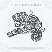 mandala camaleón. elementos de estilo boho. animales estilo boho dibujado. ilustración vectorial. vector