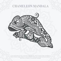mandala camaleón. elementos de estilo boho. animales estilo boho dibujado. ilustración vectorial. vector