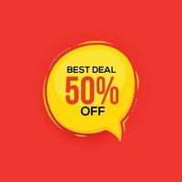 Best deal 50 percent off discount offer banner vector